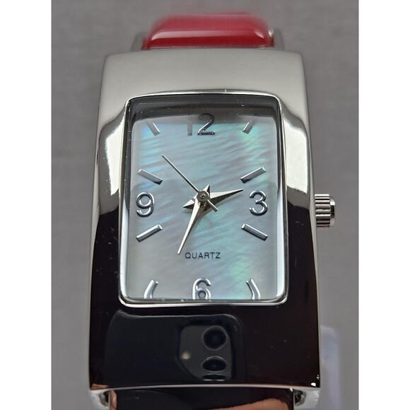 Avon Pink Bangle Bracelet Quartz Watch Rectangle Dial Japan Movement New Battery - Picture 5 of 16
